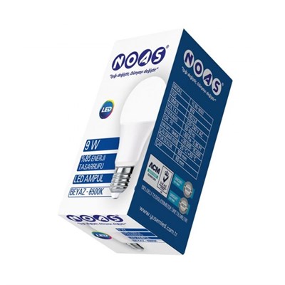 Noas 9 W Led A60 Ampul - Beyaz Işık (6500K) - E27 - YL95-9001-A