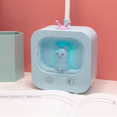 YCL 5 W Ayıcıklı Dokunmatik Şarjlı Led Masa Lambası - Gece Lambalı - Mavi - YML-250