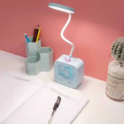 YCL 5 W Ayıcıklı Dokunmatik Şarjlı Led Masa Lambası - Gece Lambalı - Mavi - YML-250