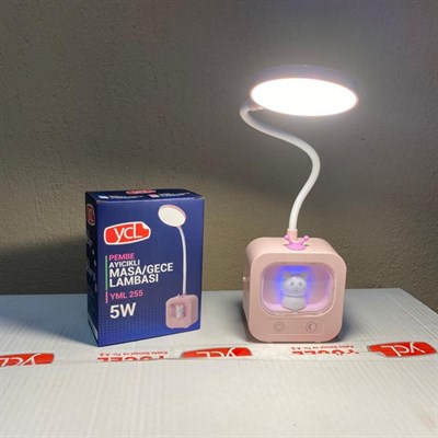 YCL 5 W Ayıcıklı Dokunmatik Şarjlı Led Masa Lambası - Gece Lambalı - Pembe - YML-255