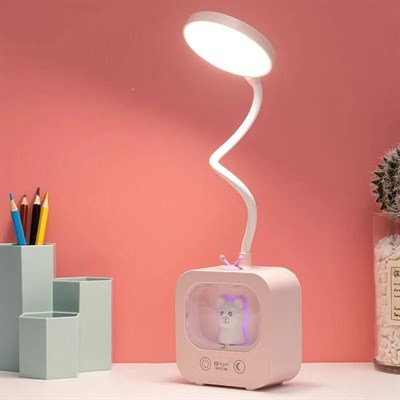 YCL 5 W Ayıcıklı Dokunmatik Şarjlı Led Masa Lambası - Gece Lambalı - Pembe - YML-255