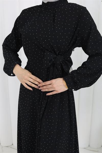Taç Puantiyeli Tesettür Elbise