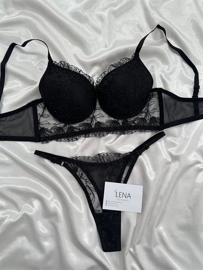  Siyah Nova Işıtlı Destekli Sütyen Takım
