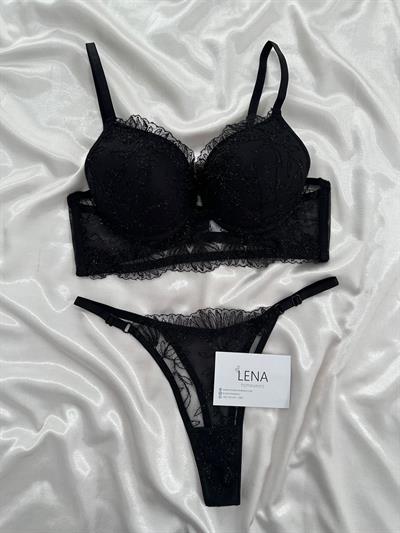  Siyah Nova Işıtlı Destekli Sütyen Takım