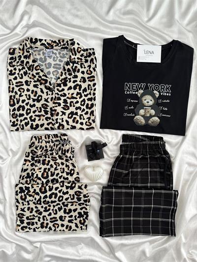 Aşkın Dengesi 4 Parça Çift Pijama Seti