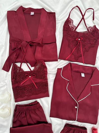 Bordo Harly Çeyiz Seti 