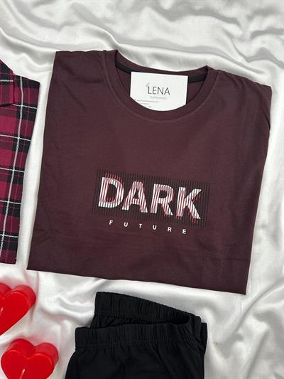 Bordo Sevdam 4 Parça Çift Pijama Seti