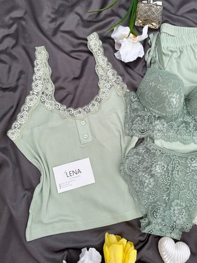 Çağla Fransis Dörtlü Pijama & Çamaşır Seti