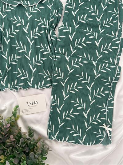 Çağla Yaprak Askılı Pijama Takımı