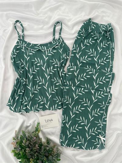 Çağla Yaprak Askılı Pijama Takımı