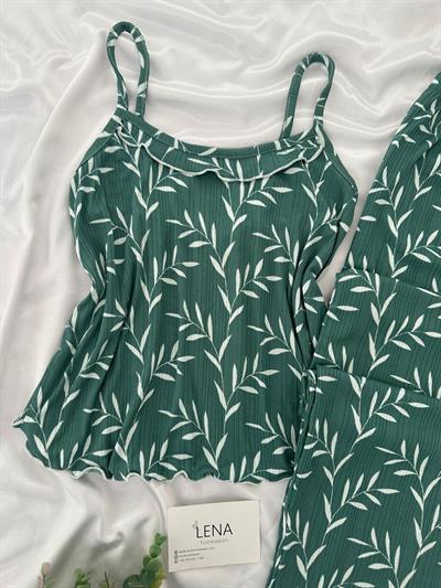 Çağla Yaprak Askılı Pijama Takımı