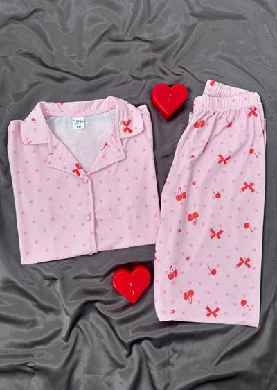 Cherry Bomb Kısa Kollu Pijama Takımı