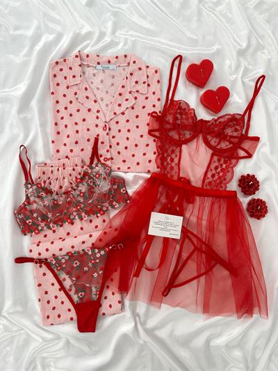 Çilek Buketi Altılı Özel Set