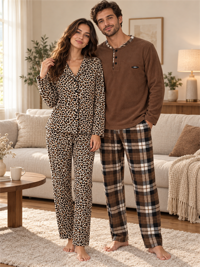 Coffe Love Günlük Rahat Sevgili Çift Uzun Kollu Pijama Takımı (2li Set)