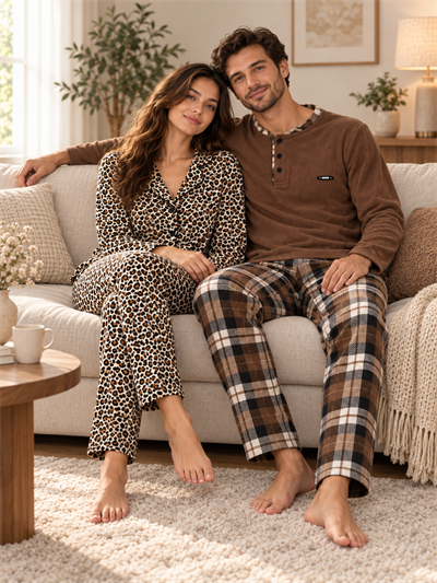 Coffe Love Günlük Rahat Sevgili Çift Uzun Kollu Pijama Takımı (2li Set)