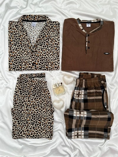 Coffe Love Günlük Rahat Sevgili Çift Uzun Kollu Pijama Takımı (2li Set)