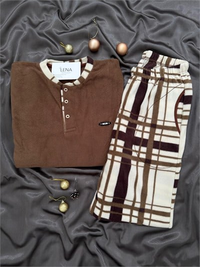 Coffe Polar Erkek Uzun kollu Pijama Takımı