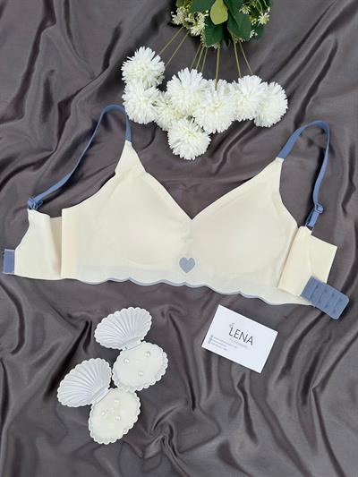 Ekru Kalp Detaylı Lazer Sütyen
