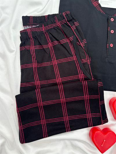 Forse Siyah Ekose Erkek Pijama Takımı