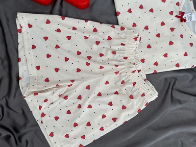 Kalp Benek Şortlu Pijama Takımı