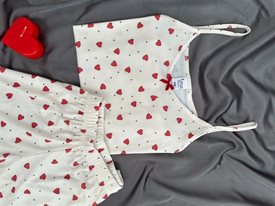 Kalp Benek Şortlu Pijama Takımı