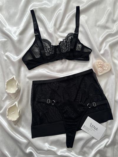 Katty Siyah 3lü Bralet Takım 