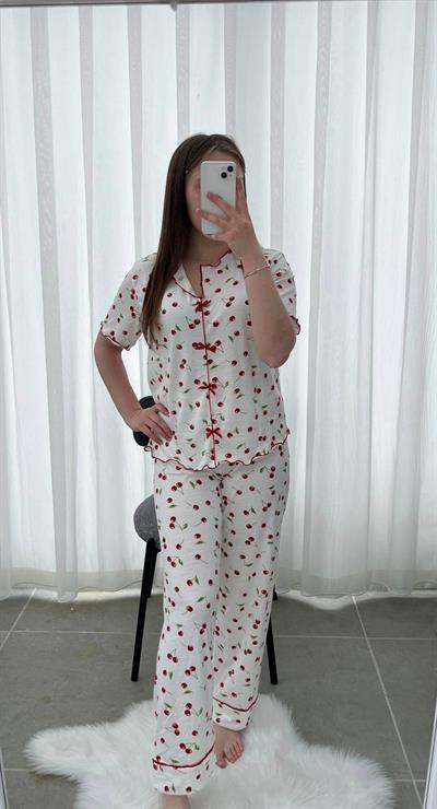 Kiraz Rüyası Kısa Kollu Pijama Takımı 