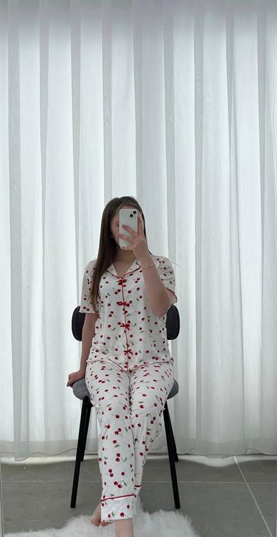 Kiraz Rüyası Kısa Kollu Pijama Takımı 