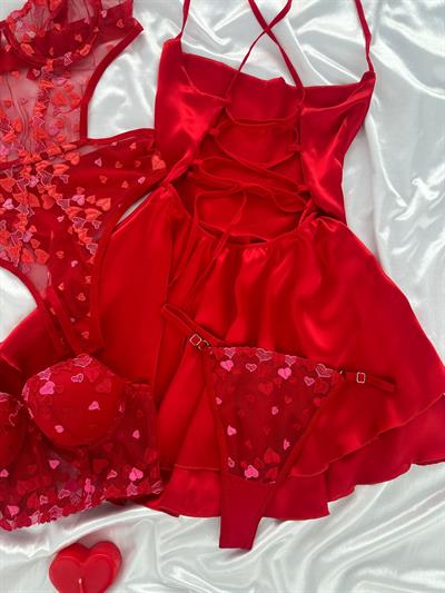 Kırmızı Aşkın Olayım Üçlü Set ❤️