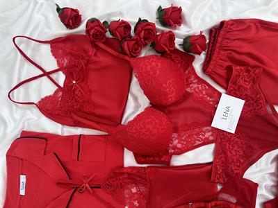 Kırmızı Dropy 7li Çeyiz Seti