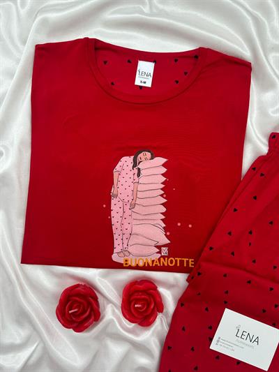 Kırmızı Magic Kırmızı Pijama Takımı