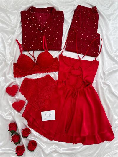 Kırmızı Valaria Aşk 5li Özel Set 