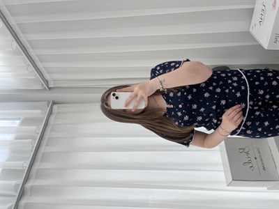 Lacivert Çiçek Desenli Patlı Pijama Takımı