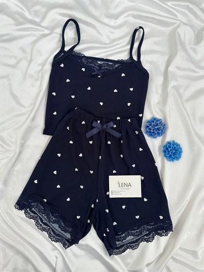 Lacivert Kalpli Milan 6lı Pijama & Çamaşır Seti
