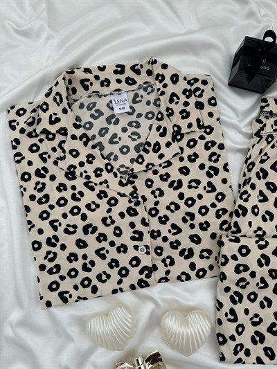 Leopar Kısa Kollu Milan Pijama Takımı