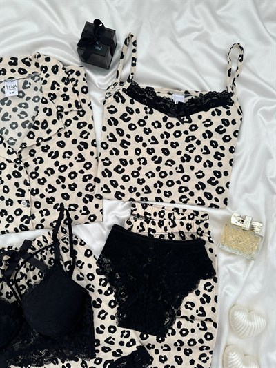 Leopar Milan 6lı Pijama & Çamaşır Seti
