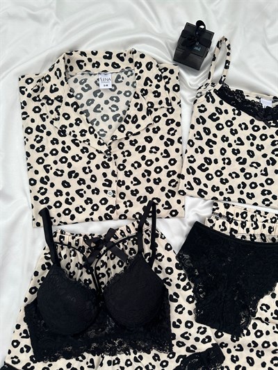 Leopar Milan 6lı Pijama & Çamaşır Seti