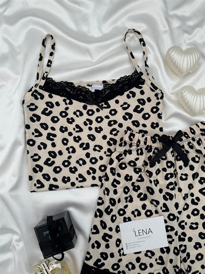 Leopar Şortlu Pijama Takımı