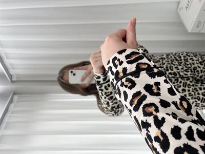 Leos Leopar Uzun Kollu Dörtlü Pijama Seti