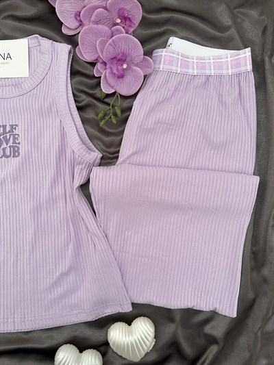 Lila Miray Askılı Pijama Takımı