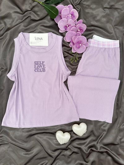 Lila Miray Askılı Pijama Takımı
