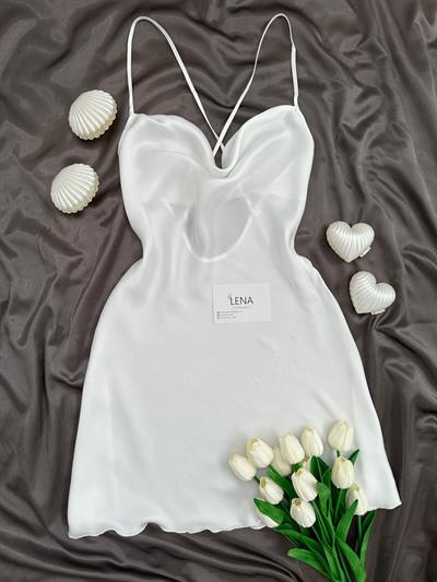 Luxury Chane Ekru Gelin ikili Gecelik & Sabahlık Takımı