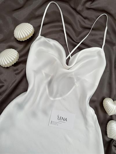 Luxury Chane Ekru Gelin ikili Gecelik & Sabahlık Takımı