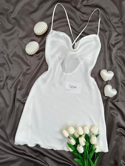 Luxury Chane Ekru Gelin ikili Gecelik & Sabahlık Takımı