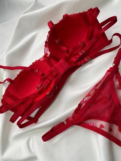 Mariana Lotus Kırmızı Sütyen Takımı