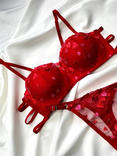 Mariana Lotus Kırmızı Sütyen Takımı