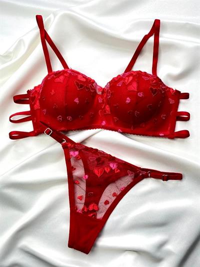 Mariana Lotus Kırmızı Sütyen Takımı