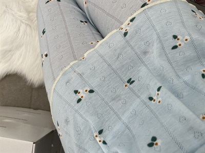 Mavi Papatya Kısa Kollu Pijama Takımı