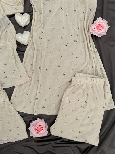 Mini Çiçekler 7li Pijama & Çamaşır Seti