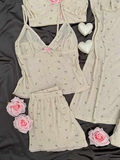 Mini Çiçekler 7li Pijama & Çamaşır Seti
